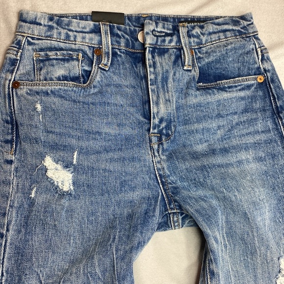 NWT Blank NYC Distressed high rise wide flare blue Jeans size 24 - Picture 2 of 12